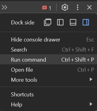 Run command をクリック